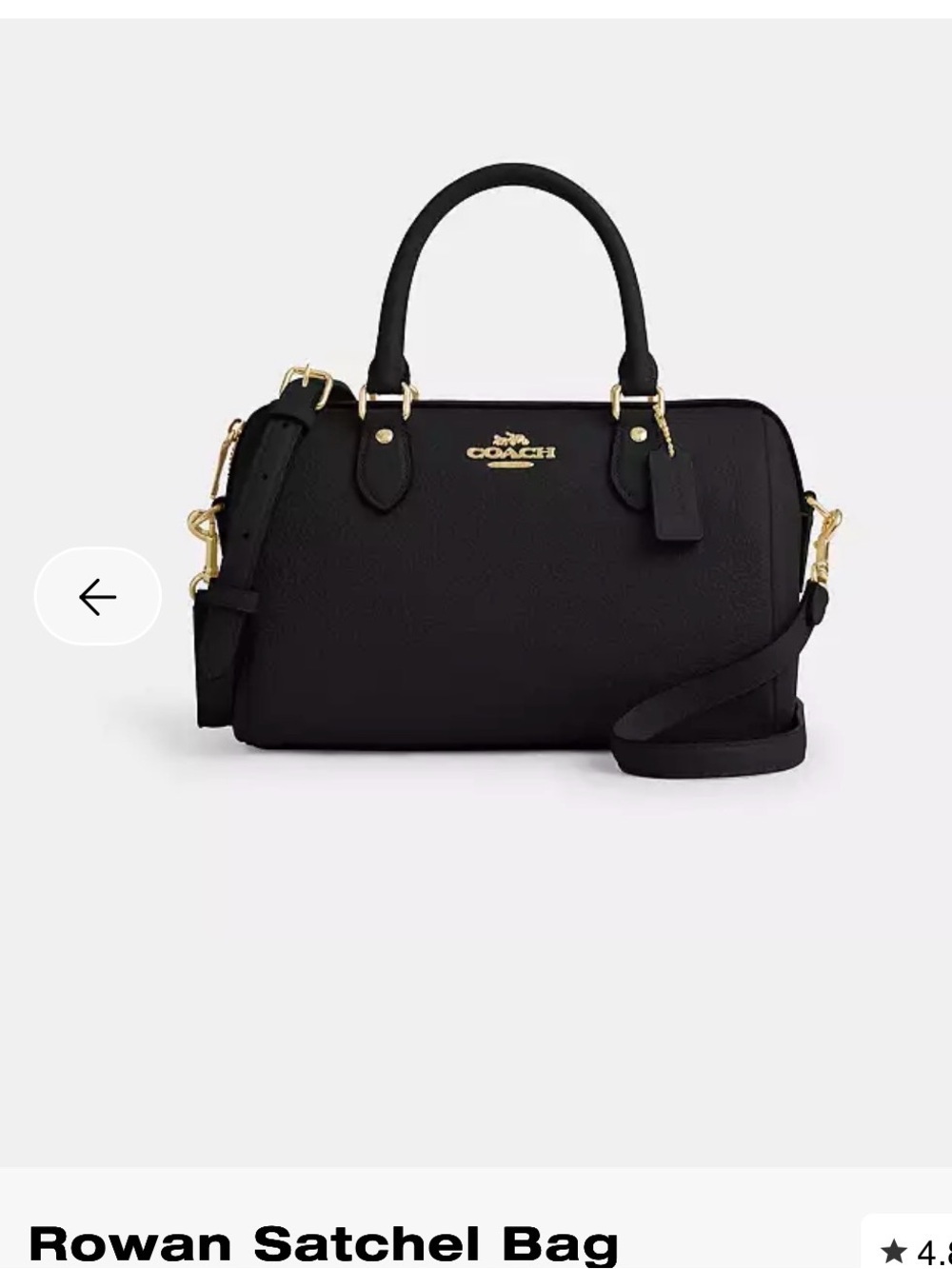 Coach Black Pebbled Leather Satchel with Gold Hardware